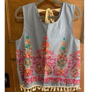 Embroidered tank